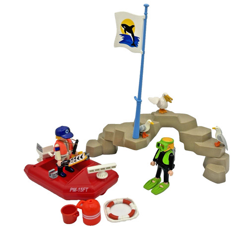 Playmobil felsen schlauchboot - playmobil,